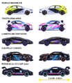 Autíčka Neon Racer 5 Giftpack Majorette set metalic de 5 tipuri, în ambalaj cadou, lungime 7,5 cm