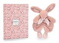Plyšový zajačik na maznanie Bunny Comforter Pink Doudou et Compagnie v darčekovom balení ružový 29 cm od 0 mes