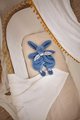 Plyšový zajačik na maznanie Bunny Comforter Blue Doudou et Compagnie v darčekovom balení modrý 29 cm od 0 mes