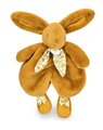Plyšový zajačik na maznanie Bunny Comforter Ocher Doudou et Compagnie v darčekovom balení žltý 29 cm od 0 mes