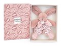 Plyšový zajačik na maznanie Bunny Comforter Pink Doudou et Compagnie v darčekovom balení ružový 18 cm od 0 mes