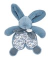 Plyšový zajačik na maznanie Bunny Comforter Blue Doudou et Compagnie v darčekovom balení modrý 18 cm od 0 mes