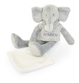 Plyšový sloník Elephant Sweety Doudou et Compagnie v darčekovom balení sivý 25 cm od 0 mes