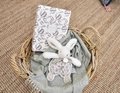 Plyšový zajačik na maznanie Bunny Comforter White Doudou et Compagnie v darčekovom balení biely 18 cm od 0 mes