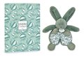 Plyšový zajačik na maznanie Bunny Comforter Sage Green Doudou et Compagnie v darčekovom balení zelený 18 cm od 0 mes