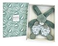 Plyšový zajačik na maznanie Bunny Comforter Sage Green Doudou et Compagnie v darčekovom balení zelený 18 cm od 0 mes