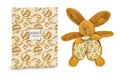 Plyšový zajačik na maznanie Bunny Comforter Ocher Doudou et Compagnie v darčekovom balení žltý 18 cm od 0 mes
