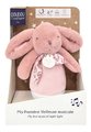 Plyšový zajačik Musical Night Light Pink Doudou et Compagnie s hudbou bielym šumom a svetlom ružový 16 cm od 0 mes
