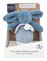 Plyšový zajačik Musical Night Light Blue Doudou et Compagnie s hudbou bielym šumom a svetlom modrý 16 cm od 0 mes
