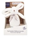 Plyšový zajačik Musical Night Light White Doudou et Compagnie s hudbou bielym šumom a svetlom biely 16 cm od 0 mes