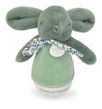 Plyšový zajačik Musical Night Light Sage Green Doudou et Compagnie s hudbou bielym šumom a svetlom zelený 16 cm od 0 mes