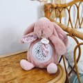 Plyšový zajačik Musical Night Light Star Projector Pink Doudou et Compagnie so svetlom hudbou a bielym šumom ružový 19 cm od 0 mes