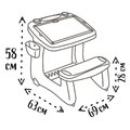Lavica na kreslenie a magnetky Little Pupils Desk Smoby s obojstrannou tabuľou a úložným priestorom s 80 doplnkami