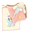 Plyšový zajačik na maznanie Lapin Ciboulette Flat Comforter Doudou et Compagnie v darčekovom balení 27 cm od 0 mes