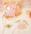 Plyšový zajačik s klipom na cumlík Lapin Ciboulette Doudou Dummy Holder Doudou et Compagnie v darčekovom balení 19 cm od 0 mes