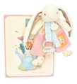 Plyšový zajačik s klipom na cumlík Lapin Ciboulette Doudou Dummy Holder Doudou et Compagnie v darčekovom balení 19 cm od 0 mes