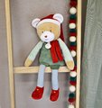 Plyšový elf medvedík Prankster Elf Party Favor Doudou et Compagnie s vianočným motívom 40 cm od 0 mes