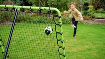 Odrazová sieť futbalová Tempo multisport rebounder Exit Toys polohovateľná oceľový rám 120*120 cm