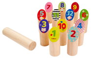 Drevená hra s hádzaním kolíkov Throwing Game Sticks Outdoor Eichhorn 13 kolíkov s priemerom 45 mm od 3 rokov EH4464