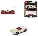 Autíčko Collection 1955 Porsche Spyder Majorette mașinuță metalică în cutie de expunere, cu roți din cauciuc; lungime 7,5 cm; scara 1:64