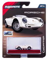 Autíčko Collection 1955 Porsche Spyder Majorette mașinuță metalică în cutie de expunere, cu roți din cauciuc; lungime 7,5 cm; scara 1:64