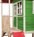 Domček cédrový na pilieroch Loft 300 Green Exit Toys s vodeodolnou strechou a šmykľavkou zelený