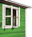 Domček cédrový na pilieroch Loft 300 Green Exit Toys s vodeodolnou strechou a šmykľavkou zelený