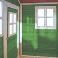 Domček cédrový na pilieroch Loft 300 Green Exit Toys s vodeodolnou strechou a šmykľavkou zelený