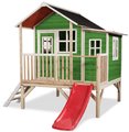 Domček cédrový na pilieroch Loft 350 Green Exit Toys veľký s vodeodolnou strechou a šmykľavkou zelený