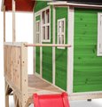 Domček cédrový na pilieroch Loft 350 Green Exit Toys veľký s vodeodolnou strechou a šmykľavkou zelený