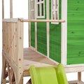 Domček cédrový na pilieroch Loft 550 Green Exit Toys veľký s vodeodolnou strechou pieskoviskom a 1,75 m šmykľavkou zelený