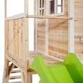 Domček cédrový na pilieroch Loft 700 Natural Exit Toys s vodeodolnou strechou pieskoviskom a 2,28 m šmykľavkou prírodný