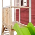 Domček cédrový na pilieroch Loft 700 Red Exit Toys s vodeodolnou strechou pieskoviskom a 2,28 m šmykľavkou červený