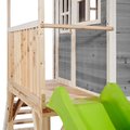 Domček cédrový na pilieroch Loft 700 Grey Exit Toys s vodeodolnou strechou pieskoviskom a 2,28 m šmykľavkou sivý