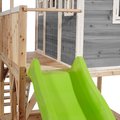 Domček cédrový na pilieroch Loft 750 Grey Exit Toys veľký s vodeodolnou strechou pieskoviskom a 2,28 m šmykľavkou sivý