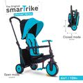 Tricikli összecsukható smarTfold 6in1 300 Plus TouchSteering smarTrike EVA kerekekkel kék 10 hó-tól