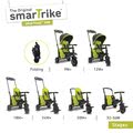 Tříkolka skládací smarTfold 7v1 smarTrike 500 TouchSteering polstrovaná s EVA kolečky zelená od 9 měsíců