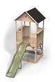 Panoramatický domček na pilieroch Panorama 500 Wodden Playhouse Exit Toys cyprusový s pieskoviskom a šmykľavkou