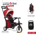 Trojkolka skladacia smarTfold 7v1 500 Stroller Melange smarTrike TouchSteering červená polstrovaná s EVA kolesami od 9 mesiacov ako kočík