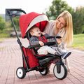 Trojkolka skladacia smarTfold 7v1 500 Stroller Melange smarTrike TouchSteering červená polstrovaná s EVA kolesami od 9 mesiacov ako kočík