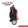 Trojkolka skladacia smarTfold 7v1 500 Stroller Melange smarTrike TouchSteering červená polstrovaná s EVA kolesami od 9 mesiacov ako kočík