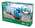 Drevený vláčik Travel BatteryTrain BRIO elektronický s figúrkou a pohybom vpred a vzad od 3 rokov BRIO5064