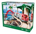Drevená vláčikodráha s nástupiskom Travel Switching Set BRIO 42 dielov s elektronickým a klasickým vláčikom od 3 rokov BRIO5125