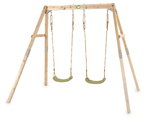 Hojdačka z cyprusového dreva Silvi Double Swing Exit Toys s dvoma sedadlami s nastaviteľnou výškou