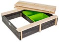 Pieskovisko cédrové s krytom Aksent wooden sandpit Exit Toys objem 45 kg s 2 nádobami s objemom 16 litrov/32 kg