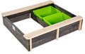 Pieskovisko cédrové s krytom Aksent wooden sandpit Exit Toys objem 45 kg s 2 nádobami s objemom 16 litrov/32 kg