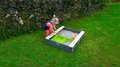 Pieskovisko cédrové s krytom Aksent wooden sandpit Exit Toys objem 45 kg s 2 nádobami s objemom 16 litrov/32 kg