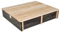 Pieskovisko cédrové s krytom Aksent wooden sandpit Exit Toys objem 45 kg s 2 nádobami s objemom 16 litrov/32 kg