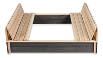 Pieskovisko s lavicami Aksent Wooden Sandpit Exit Toys cyprusové s krytom objem 440 kg 136*132 cm od 3 rokov