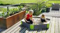 Pieskovisko cédrové Hexagón Aksent Hexagonal Sandpit Exit Toys stredné s 3 sedadlami 160*140 cm